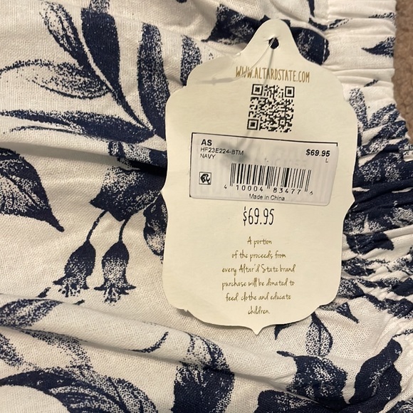 Altar’d State Floral Maxi Skirt Size: L blue and white - Picture 2 of 2